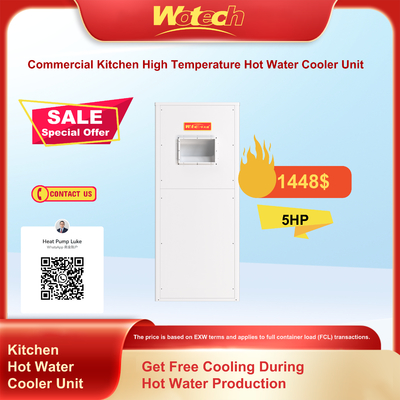 comprar R410a 5 HP Commercial Kitchen High Temperature Hot Water Cooling Unit Fabricación en línea