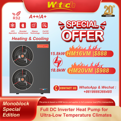 Oferta especial R32 Monobloque Edición especial bomba de calor para calefacción y refrigeración